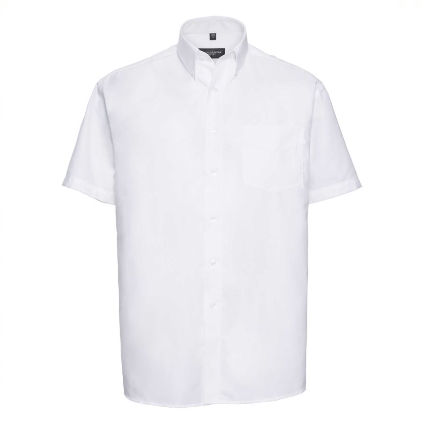 Męska koszula z krótkim rękawem, łatwa w pielęgnacji, Oxford | Russell