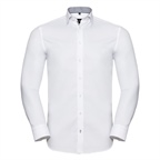 Męska koszula  Tailored Contrast Herringbone Shirt | Russell